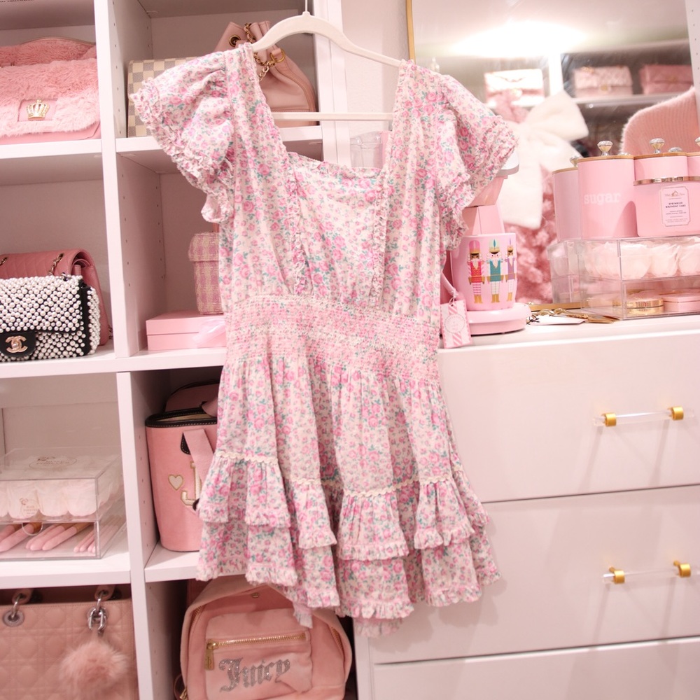 Love shack fancy dress - pink & blue - XS